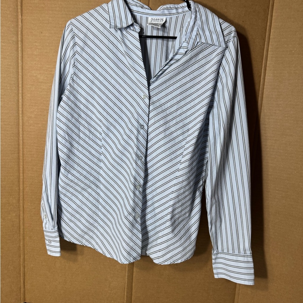 George Woman’s large striped button up top‎
